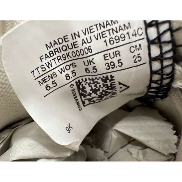 Converse All Star Leather High Top Sneakers Black Casual Shoes ‎ M 6.5 W 8.5 - Picture 8 of 8